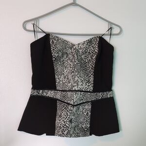 Guess Black/Snakeskin Design Strapless Top